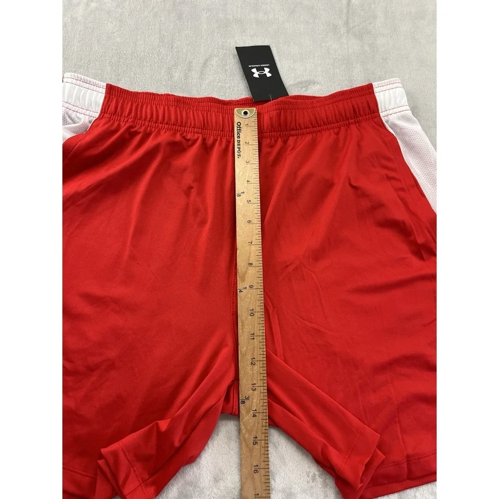 Under Armour  UA Tech Vent Shorts Men Extra Large Red White Loose Lightweight